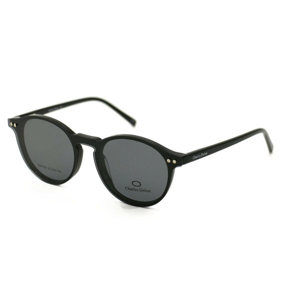 Charles Delon Round Women Black Plastic Frame main image 4